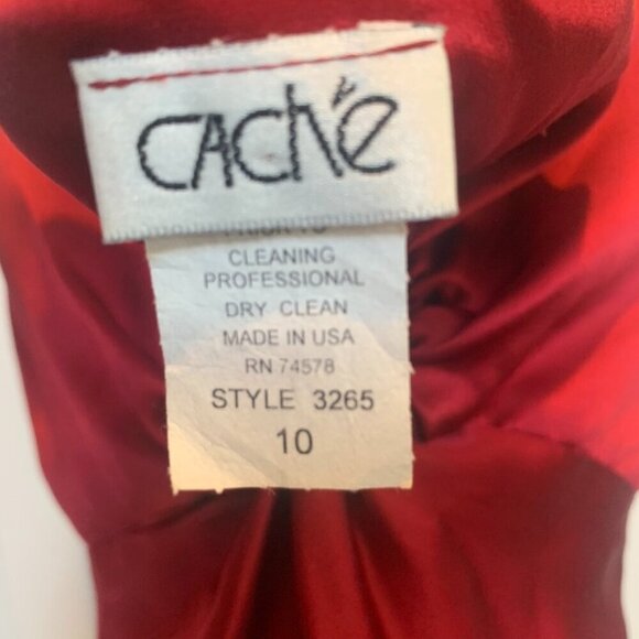 Vintage 90's Cache Dark Red Halter neck Front Hi Low Dress Sz 10 - Picture 3 of 3